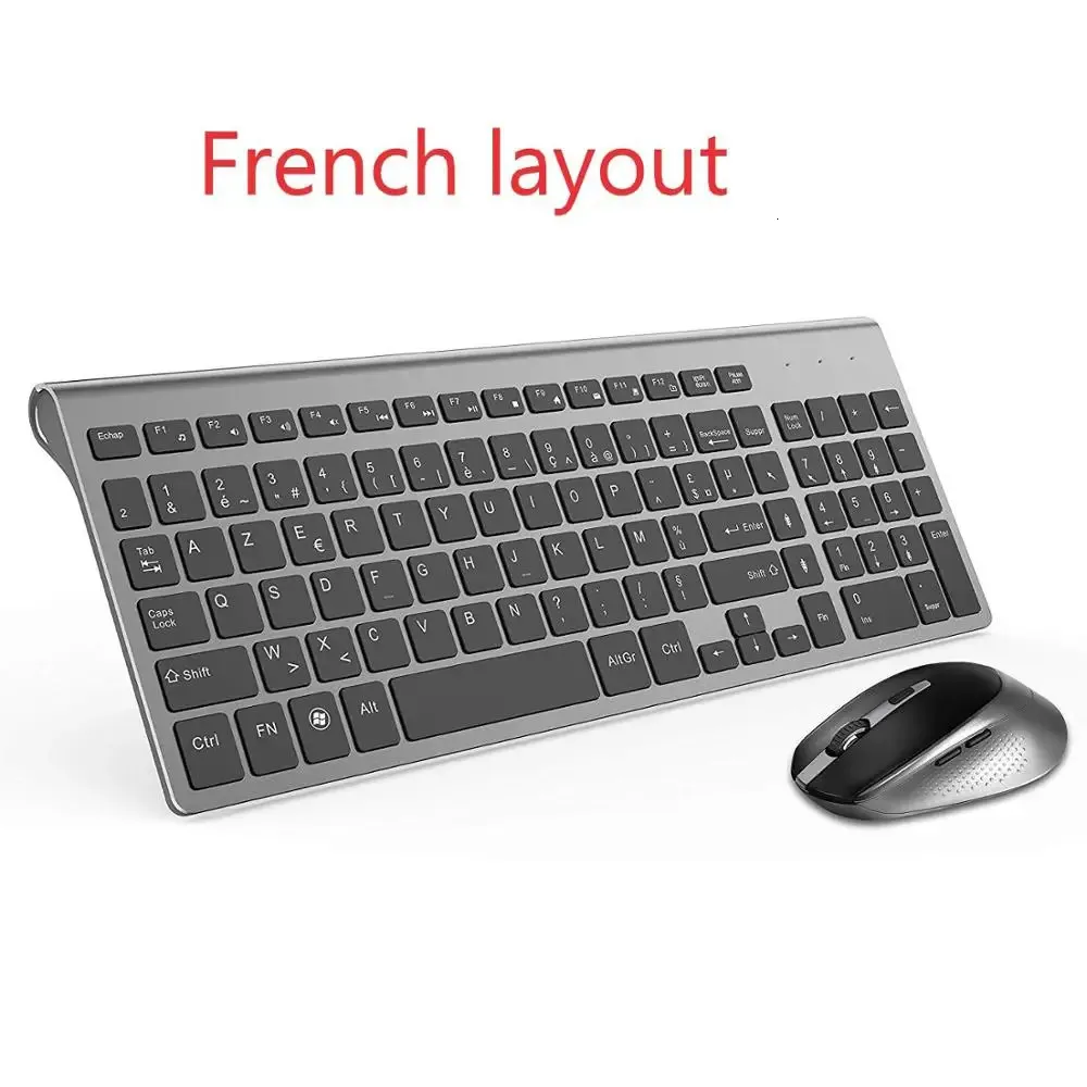 Claviers Clavier français souris sans fil azerty adapté au jeu lecteur PC IMAC TV clavier français souris clavier de jeu sans fil 231130