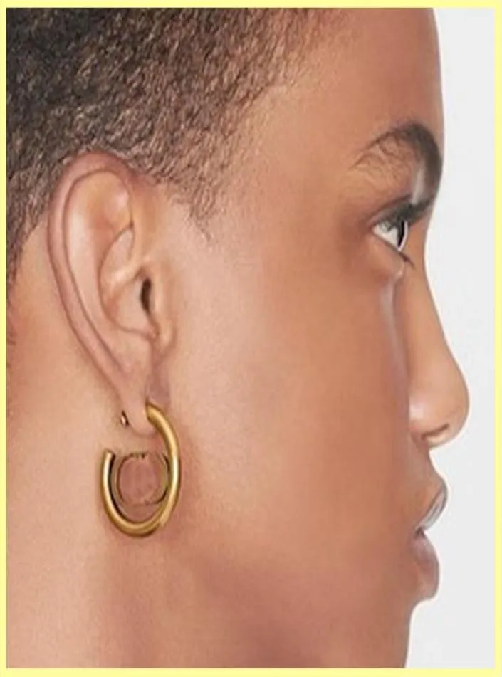 Mode Or Hoop Mâle Boucle D'oreille Petite Taille Hooggie Boucles D'oreilles Lettre Cercle Oreille Stud Bijoux Carte Affichage pour Homme Femme Fête Mer Gir4190999