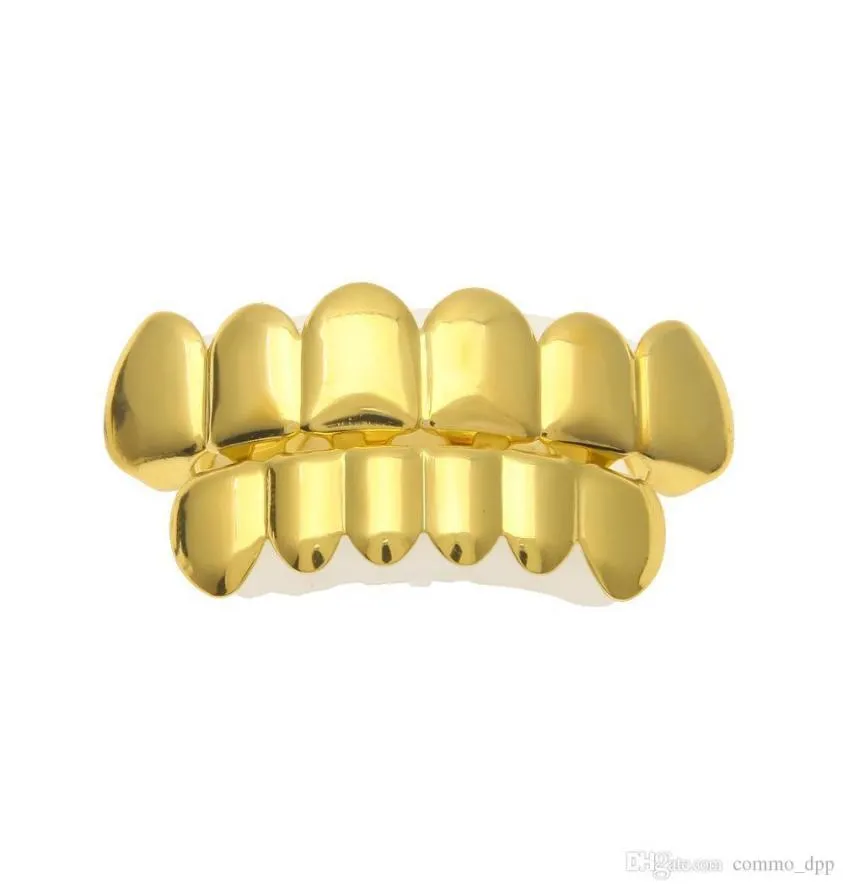 Hip Hop Body Jewelry 6 Tooth Grillz Gold Filled Top Bottom Teeth Fang Grillz Set For Womenmen S Halloween Christmas Party Vampi1514804