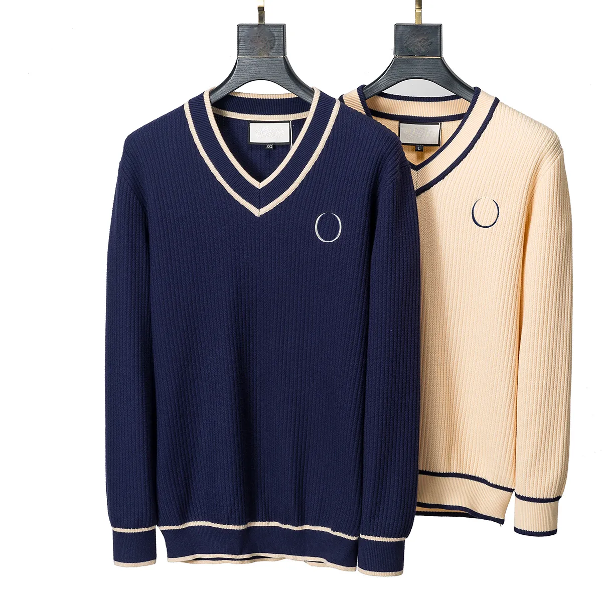 Pull de créateur pour hommes Pulls pour hommes Pull en cachemire à col en V Pull pour femmes Pulls design haut de gamme Manches longues Pulls en tricot Bleu profond