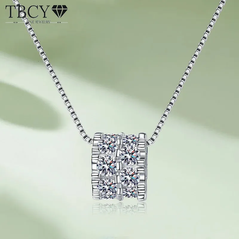 Colar de pendente TBCYD 16CTTW D Colar de cores para mulheres S925 Silver M Jóias de charme em corrente de pescoço de diamante completo 2 231130