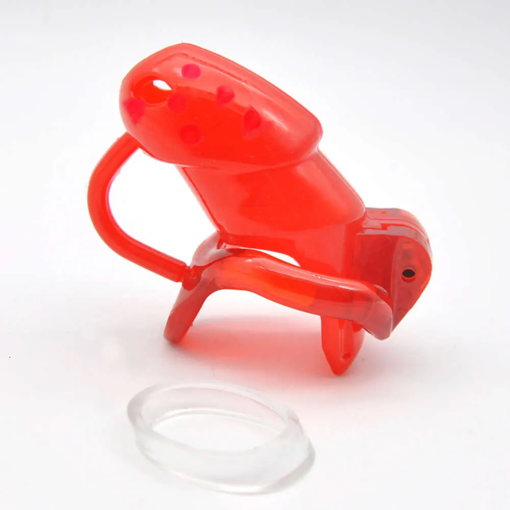 Nouveau HT v3 Cock Cage anneau de pénis mâle petit/Standard barbelé Silicone Cage avec anneau de résine fixe dispositif de chasteté adulte jouets sexy A362-4