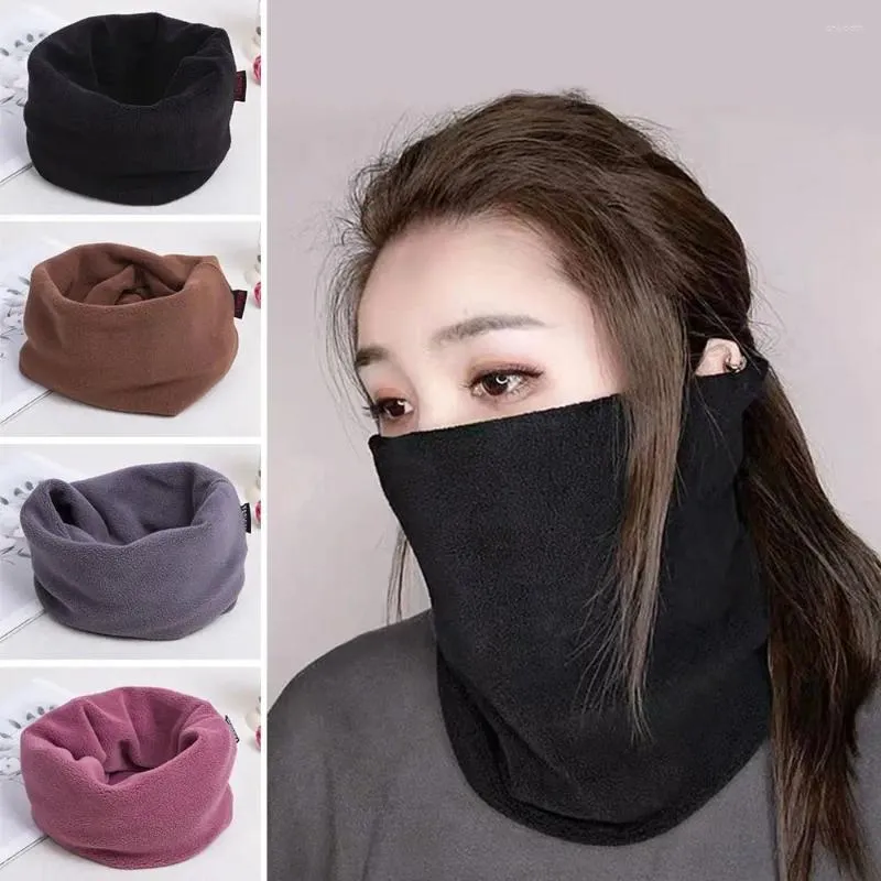 Scarves Fleece Scarf Outdoor Bib Solid Color Windproof Collar Face Cover Me