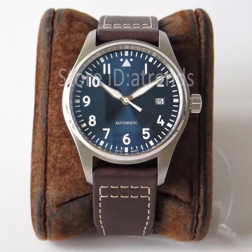 Top stylowy automatyczny mechaniczny zegarek Men Srebrne tarcza szafirowe szkło 40 mm V7 klasyczny design zegar na rękę na rękę