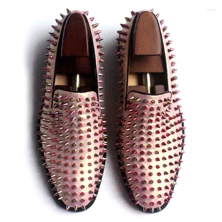 Kleid Schuhe Stil Winter Oxford Party Echtes Leder Niet für mich Slip On Handmade Loafers Mode Männer