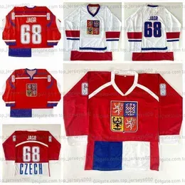Custom Retro Jaromir Jagr #68 Czech Republic Hockey Jersey Stitched White Red Size XXS-6XL Any Name And Number Top Quality Jerseys