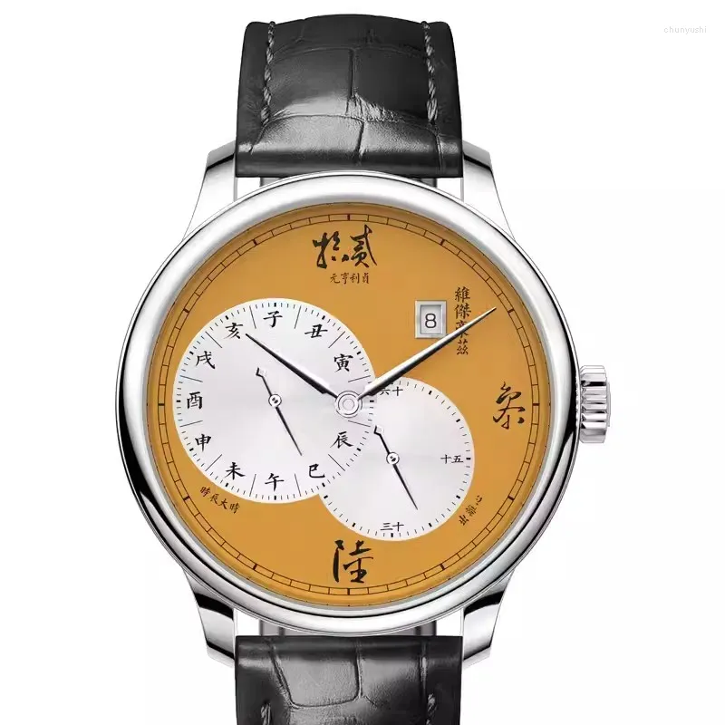 Armbanduhren VAGER HAUERS Luxus Chinesisches Zifferblatt Männer Automatische Mechanische Uhr MIYOTA 8219 Bewegung Saphirglas Wasserdichtes Datum