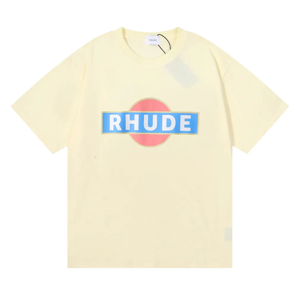 Rhude Brand Shirt Men T Shirts Designer Shorts Print White Black S M L XL Street Cotton Fashion Youth Mens Tshirts Tshirt1 1
