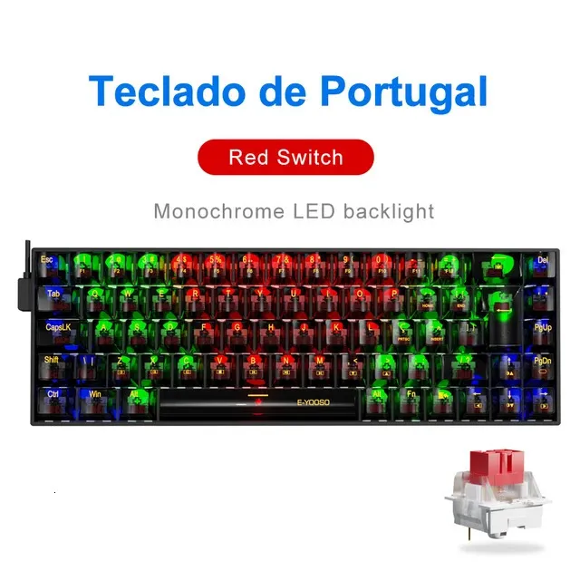 keeeei様EUR80全長約95cm DHgate.com:EYOOSO Z686 68-Key Mechanical Gaming Keyboard