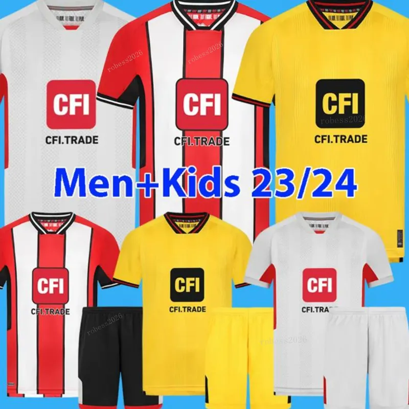 23 24 SHEFFIELD Home Maglie da calcio Kit promozionale Sander Berge UNITED John Egan Rhian Brewster Anel Ahmedhodzic Oliver Kit portiere Maglia da calcio per bambini Maglia