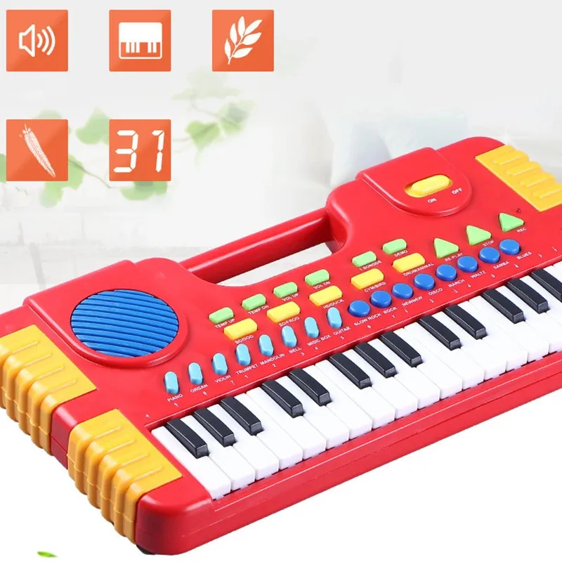 Piano Teclado Brinquedo Infantil Musical Clássico Vermelho, teclado infantil  brinquedo 