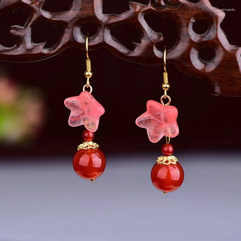 Pendientes colgantes 1 par moda verano Retro ganchos para las orejas joyería Hanfu Cheongsam accesorios mujer chica estilo étnico joyería regalo