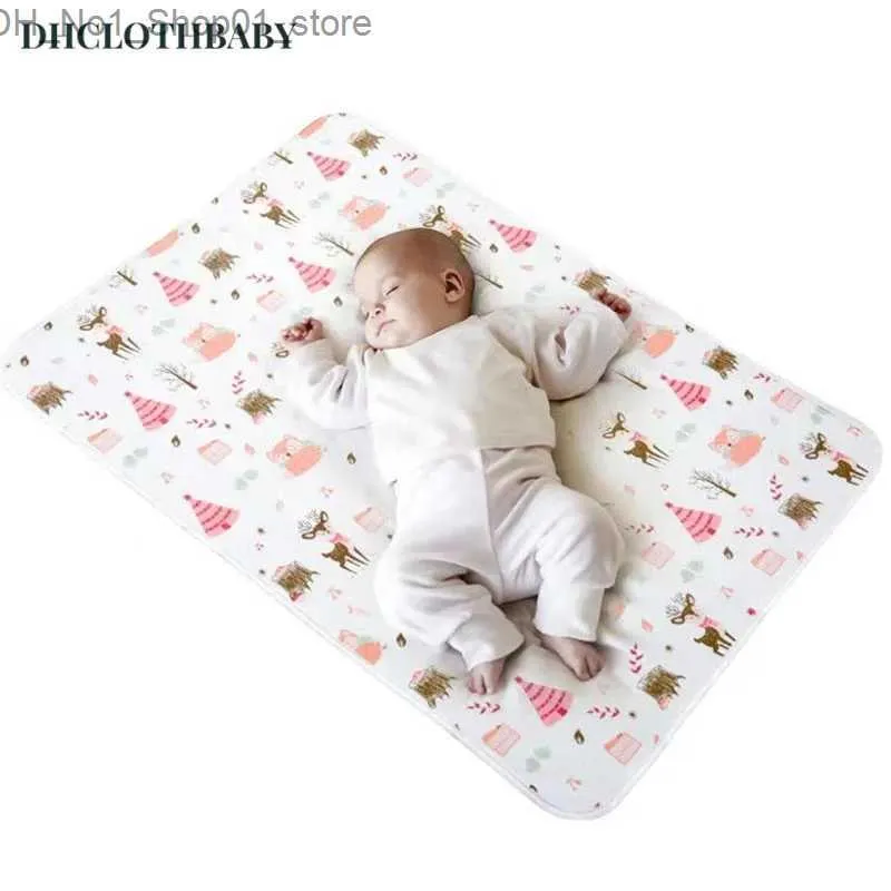 Aankleedkussenhoezen Baby waterdicht katoenen aankleedkussen Luierkussen voor jongens en meisjes wasbaar herbruikbaar kindermatras vloermat speelkleed 70x50cm Q231202