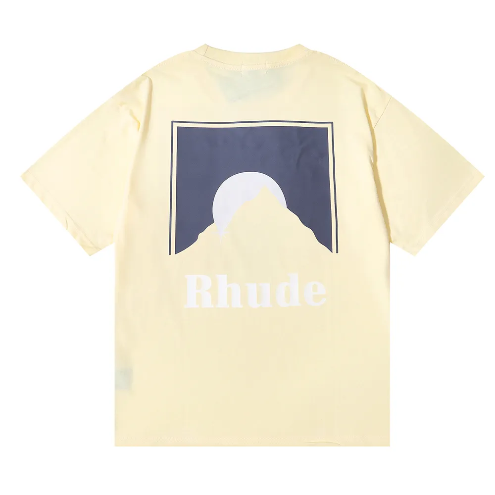 Rhude Luxury Brand Rhude Shirt Men T Shirts Designer Men Shirt Men Shirt Shirt Print White Black S M L XL Street Cotton Fashion Youth Mens Tshirts Tshirtjvuq