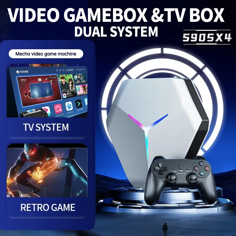 Portabla spelspelare X10 Video Console 4K GameStick TV Box 5G Dual System 2 4G Wireless Gamepad PSP N64 PS1 Emulators 128G 10000 Retro Games 231130