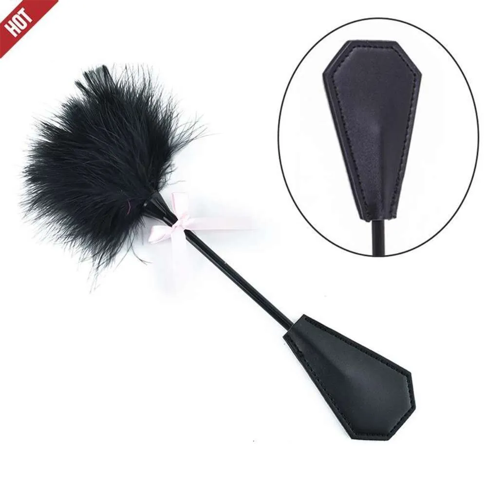 Sex Toy Massager New Bdsm Feather Tickled Whip Bondage Punish Leather Spanking Paddle Play Flogger Lover Riding Crop Pony Toy