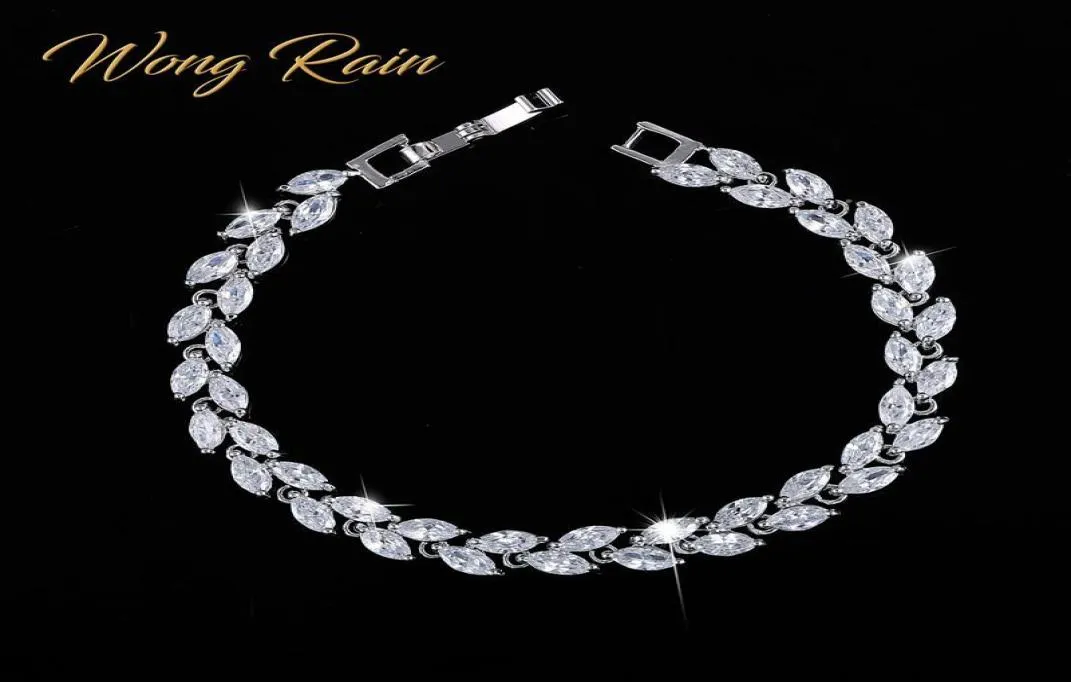 Wong Rain 925 Sterling Silver Creato Moissanite Zaffiro Rubino Ametista Pietra preziosa Braccialetti con ciondoli Gioielleria raffinata Intero CX23335969