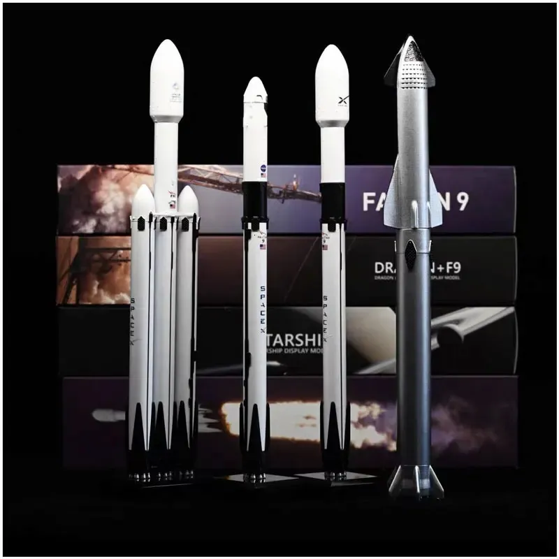 Aircraft Modle SpaceX 1 233 Falcon 9 Dragon Heavy 375 Starship metal diecast Rocket model Decorative Collection 231201