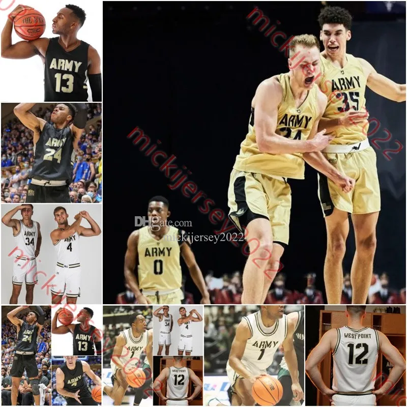 Army Black Knights Basketball Jersey Ryan Curry Josh Scovens Kendall Hailey Dylan Blair Tate Laczkowski Mens Youth Custom Stitched Army Jersey