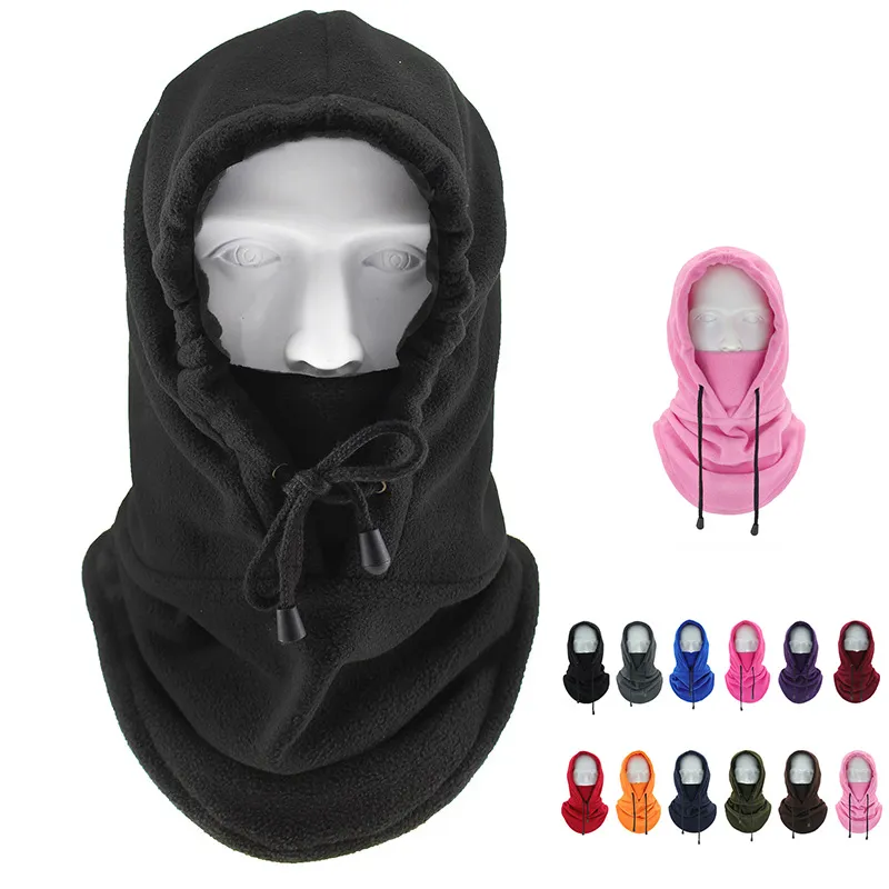 Masque de Ski polaire coupe-vent d'hiver pour hommes et femmes, Style cagoule, couverture chaude pour le visage et le cou, chapeau, écharpe, 12 couleurs, vente en gros