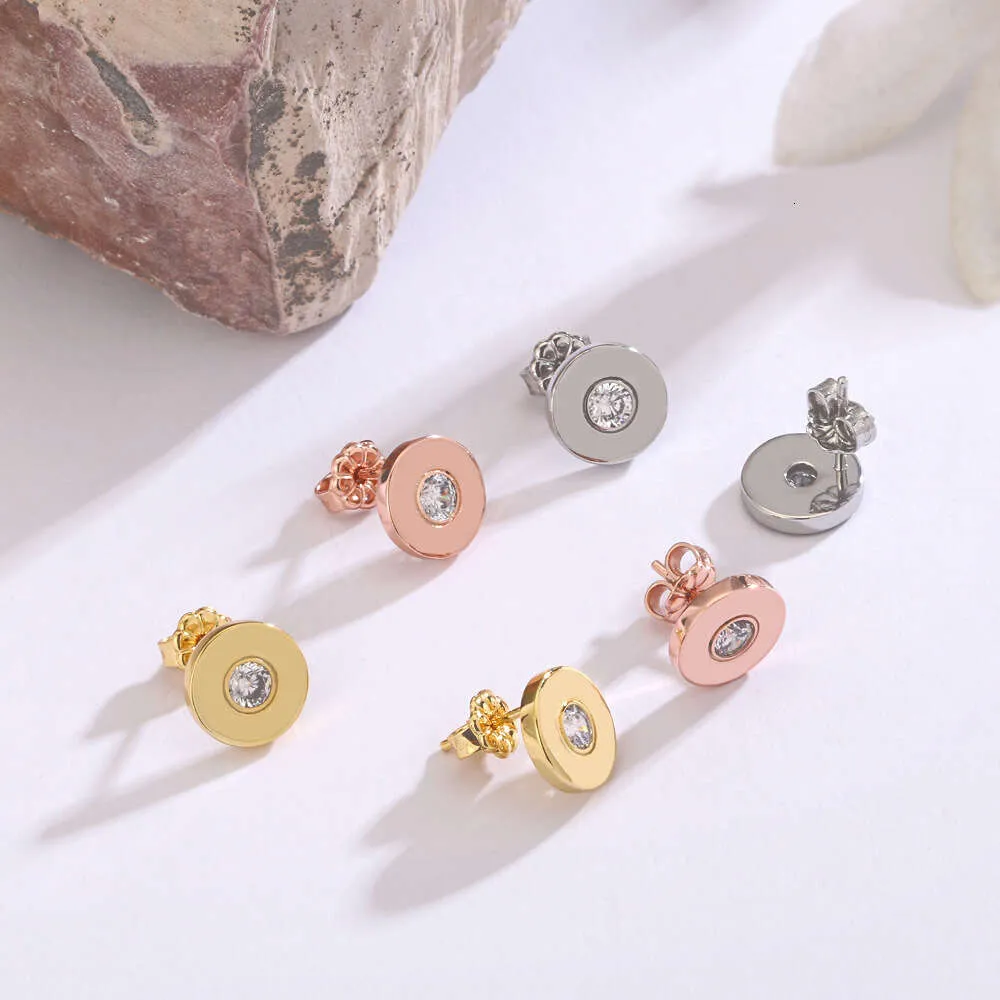 ブルーボックスTF ClassicDesigner Tiff Di Ear Studs Boutique Jewelry Earrings Valentines Day Gift Circular Design Sense Templeam