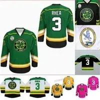 CeUf #3 Ross Rhea St. John`S Shamrock`S Hockey Jersey 100% Stitched Any Name Any Number Custom Hockey Jerseys S-5XL