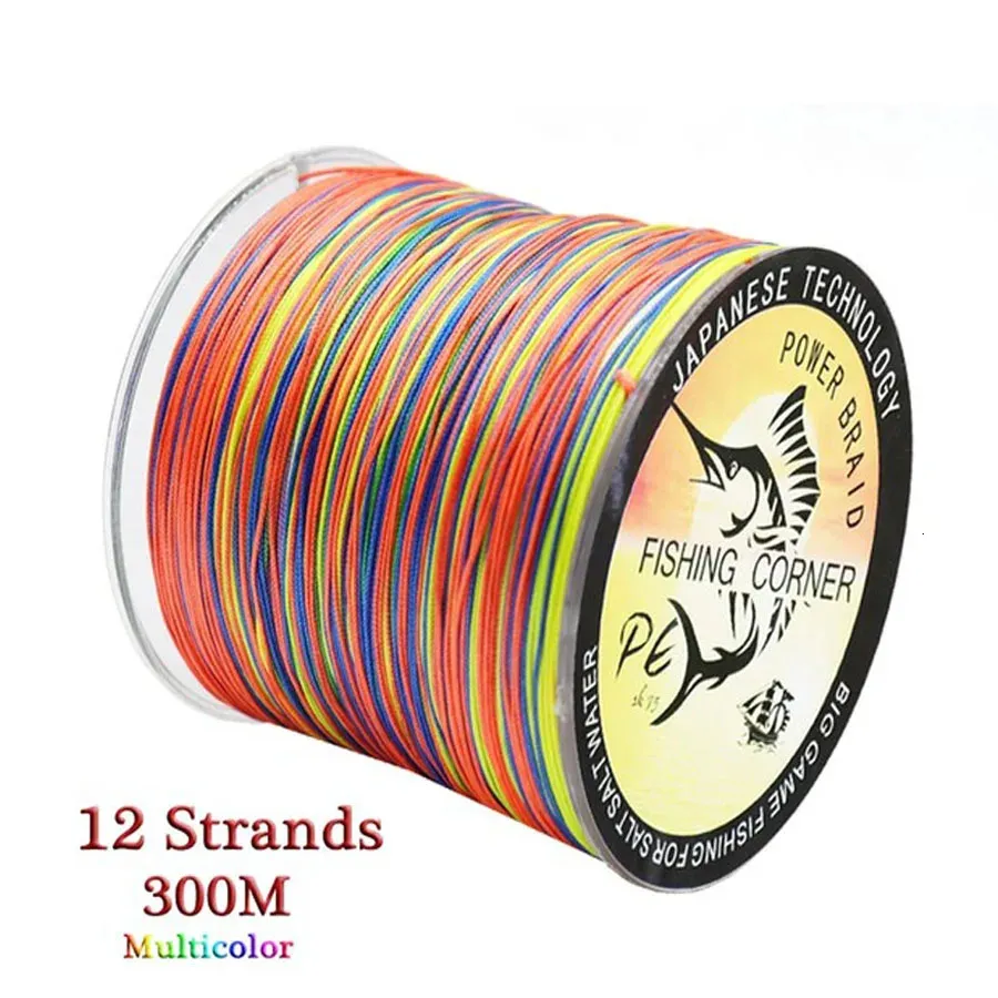 Braid Line 12 Strands Braided Fishing Line 300mm 500m PE Multifilament  Multicolor Line Super Strong Japan Fish Line Saltwater Fishing Wire 231201  From Huo05, $19.79