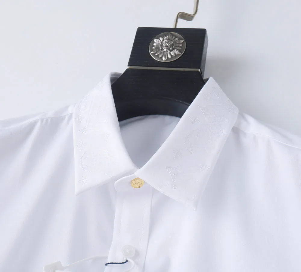 Camicia casual da uomo d'affari di marca di moda, qualità prima, lusso classico, stile elegante, adatta a tutte le scene.