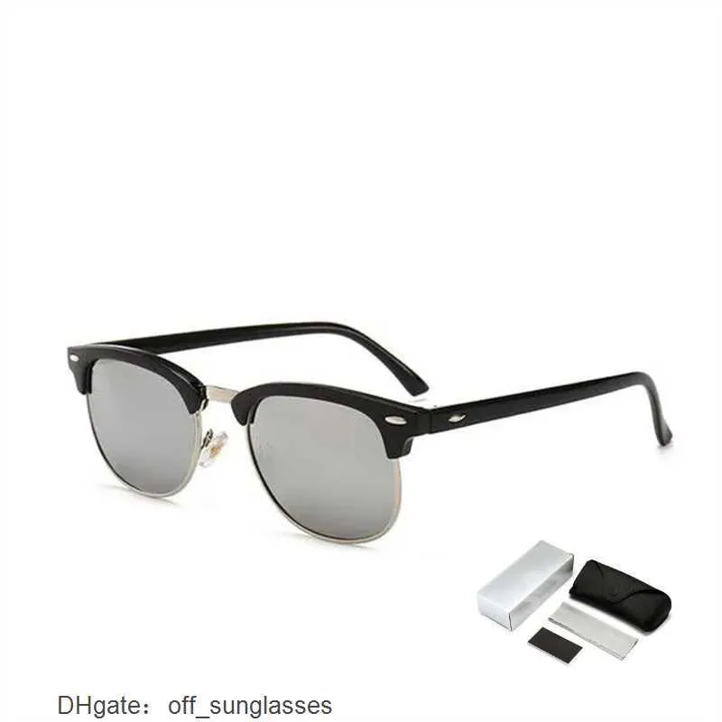 Clubmasters Vintage Yarı Yenilemsiz Ray Marka Tasarımcısı Güneş Gözlüğü Kadın/Erkekler Klasik Retro Oculos de Sol Gafas UV400 3016G RIYK