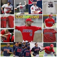 C202 College Custom  Wildcats Baseball Jersey Scott Kingery Farris Johnny Field Rob Refsnyder Joey Rickard Konner Jacob Berry Daniel Susac