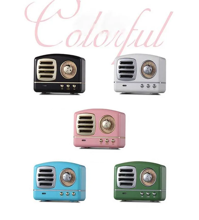 Haut-parleurs rétro stéréo sans fil HM11, haut-parleur Vintage Portable Bluetooth avec appels mains libres, fente pour carte SD AUX a499505325