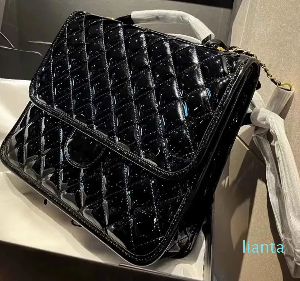 DHgate 2024 NewPatent Leather Fashion Shoulder Bag for Women Convertible Backpack with Adjustable Strap Water Resistant Ideal for Commuting Travel and Daily Use Bags Luggage Accessories