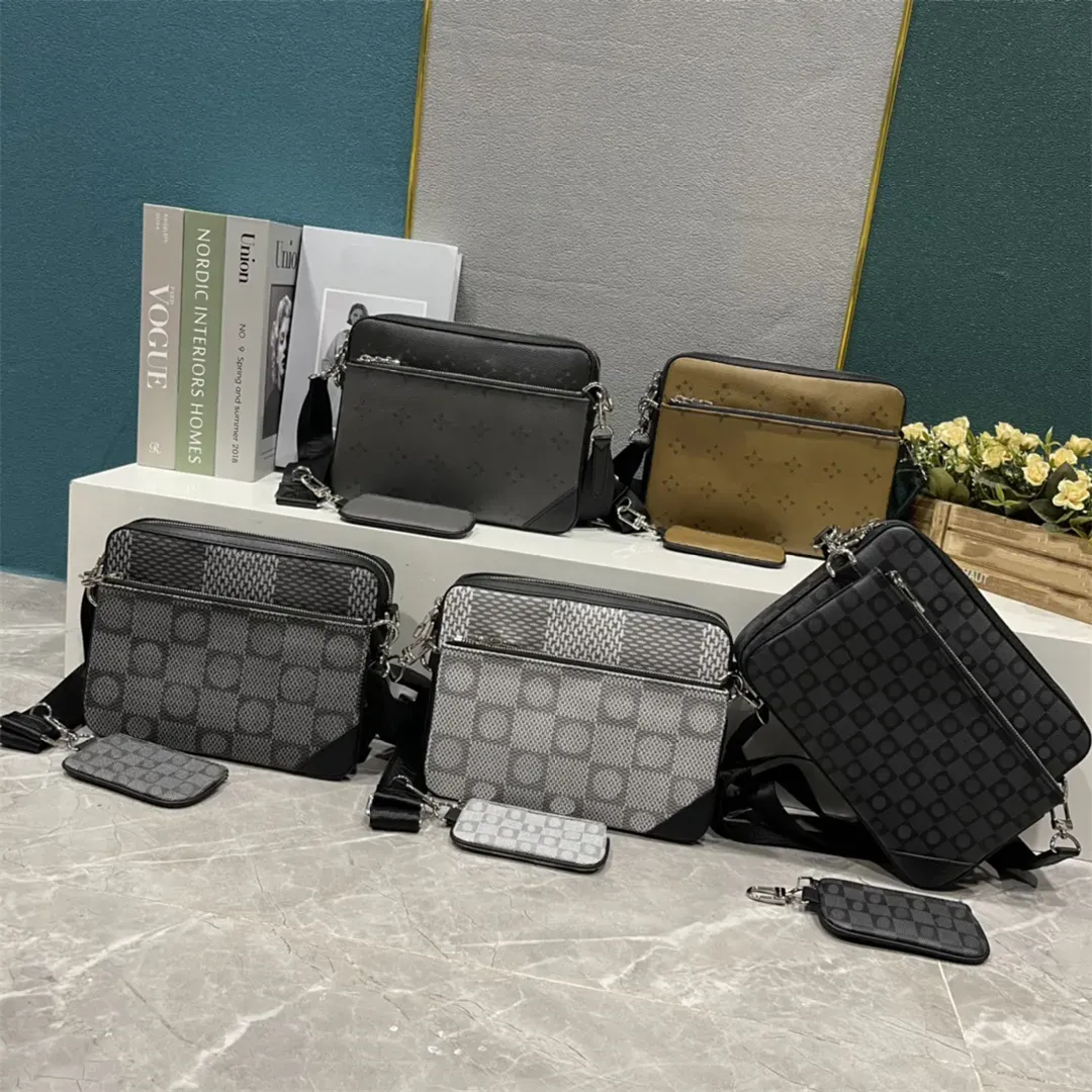 luxury Designer bag men Trio Messenger bag high quality Crossbody bags Women for classic tote bags wallet embossed Leather backpack purse shoulder bags