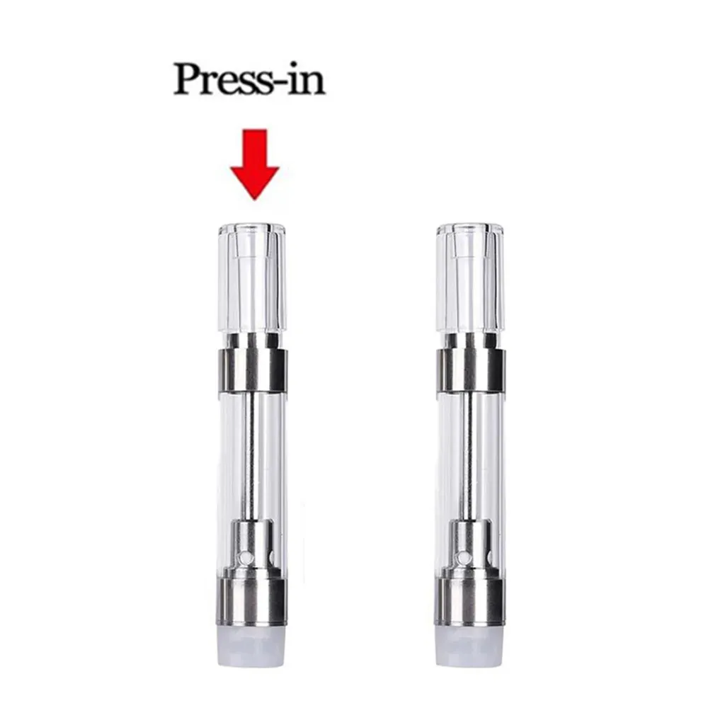 Press In G5 Ceramic Vape Carts 0.5ml 1.0ml Atomizer Plastic Tank 510 Thread M6T Thick Oil Empty Cartridges Round Mouthpiece Push Top