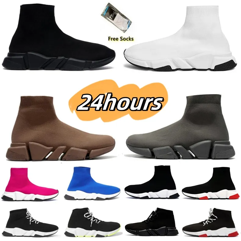 Скорость переработана 2.0 Paris Sock Shoes Mens Mens Designer Designer Graffiti Trip Triple Black Pink Blue Brown Beige Platform Luxury Trainer Big Sneakers Size36-45