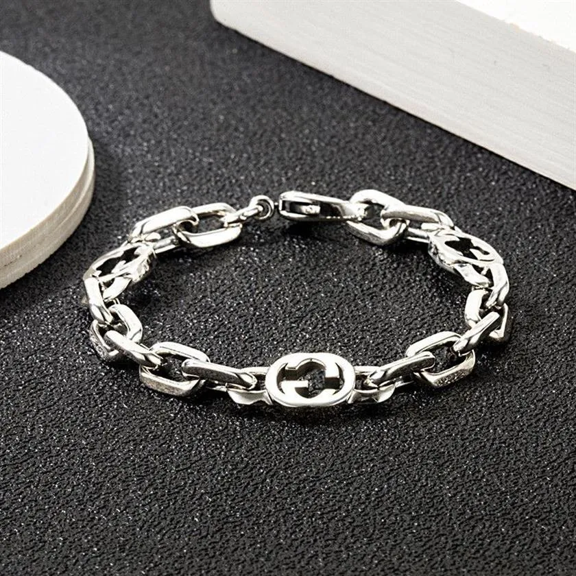 Europese populaire 925 sterling zilveren armband mode mannen en vrouwen paar bracelet247M