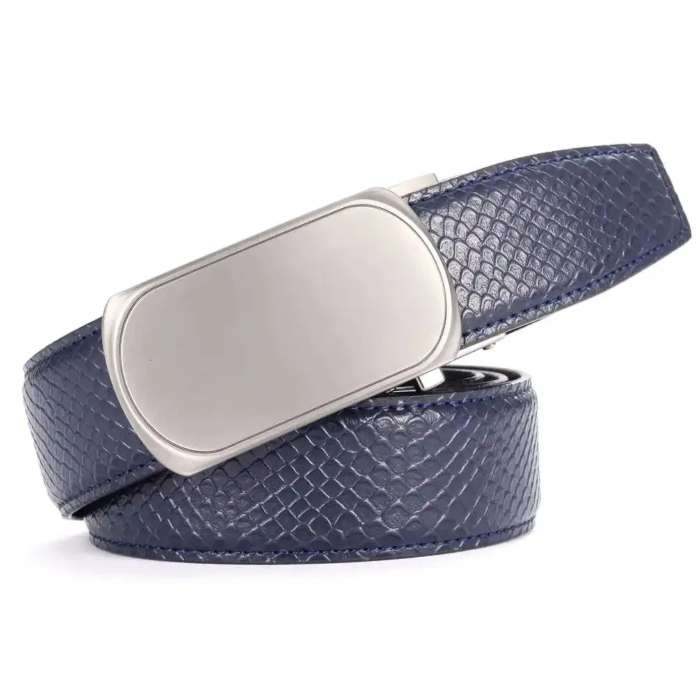 Belts Men Automatic Buckle Belt Fashion Men Belt Men's Top Grain Leather Ratchet Belt Male Waistband width 3.4cm length 110-125cm 231201