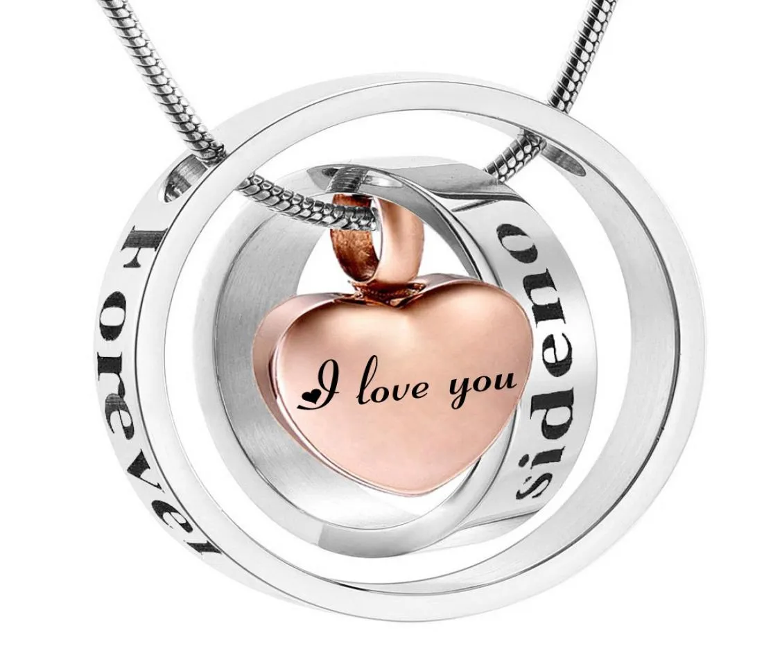 Kremacyjny biżuteria do Naszyjka popiołu Ash Memorial Urn Pendants Holder for Ashes Womenmeni Love You3367924