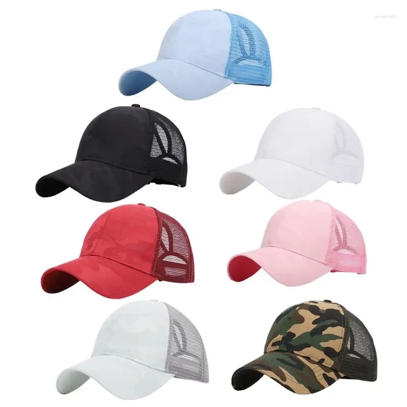 Cappellini da baseball da donna in cotone con retro mimetico Trucker per Snapback