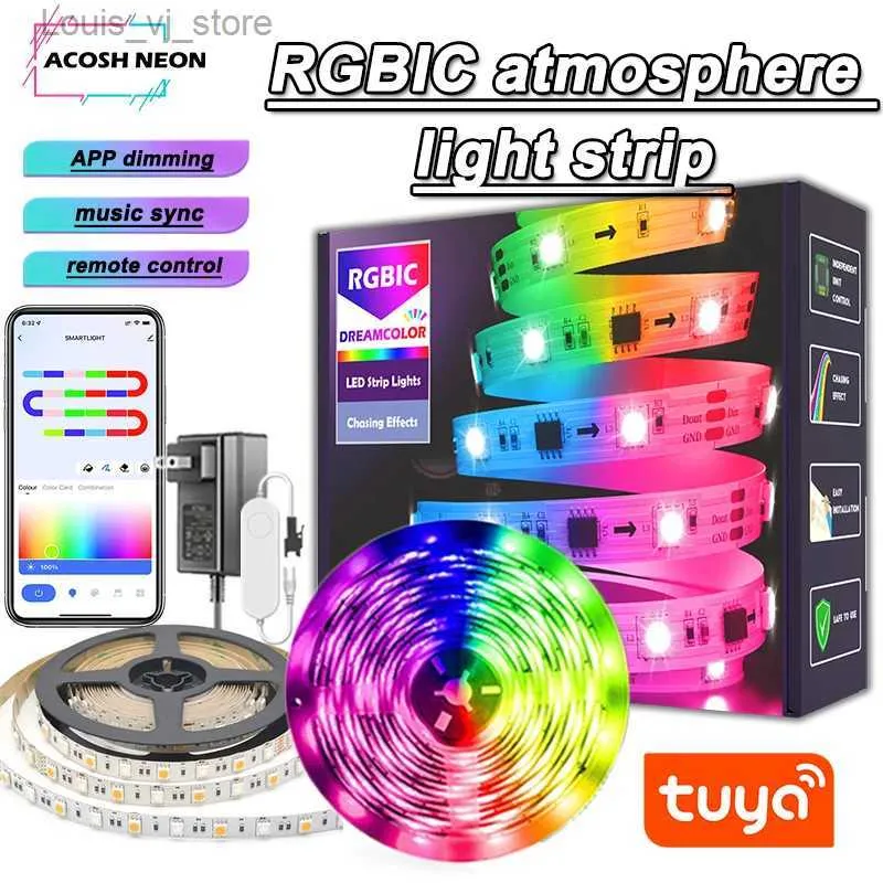 LED Neon Sign RGBIC LED Strip Smart Lighting TUYA LED Strip Lights RGB WIFI  Flexible Tape Work With Alexa And Google Assistant Home Decor YQ231201 From  8,44 €