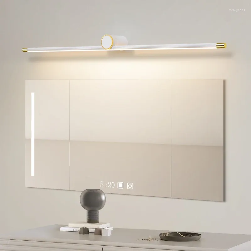 Настенный светильник, современный светодиодный светильник для ванной комнаты, минималистичный скандинавский светильник 100, 80, 60 см, зеркальный передний домашний декор, светильники