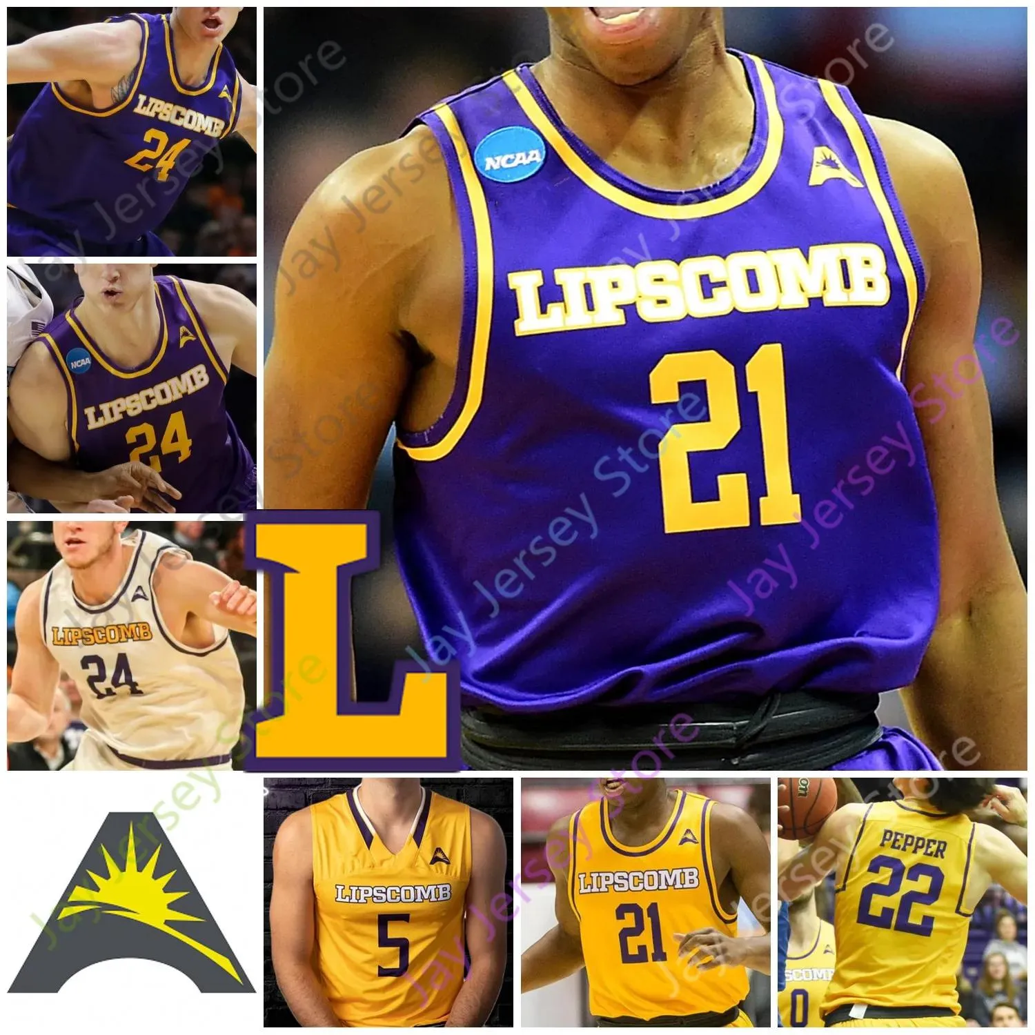 Custom 2020 Lipscomb Bisons Basketball Jersey NCAA College Garrison Mathews Ahsan Asadullah KJ Johnson Michael Buckland Fleming Greg Jones