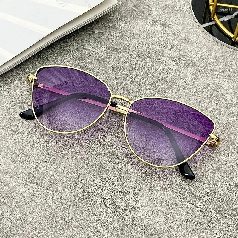 Sunglasses Vintage Designer Glasses Big Frame Sun Female Fashion Cat Eye Gradient Shades