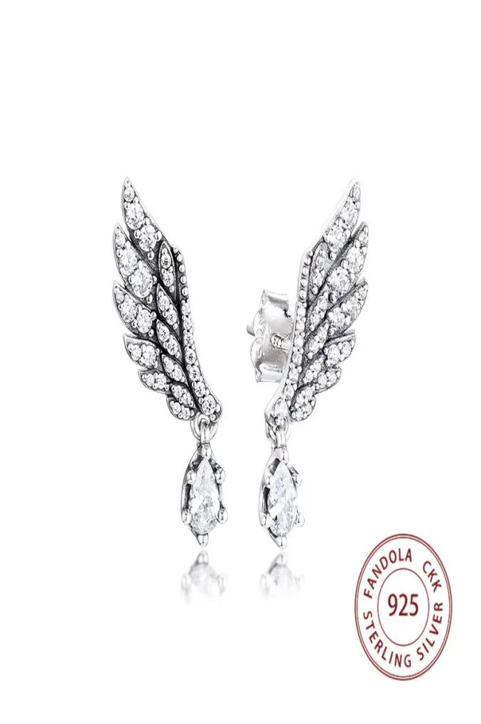 100 925 srebrne kolczyki wiszące anielskie kolczyki dla kobiet biżuteria modowa Pendientes Brincos CX2007068956555