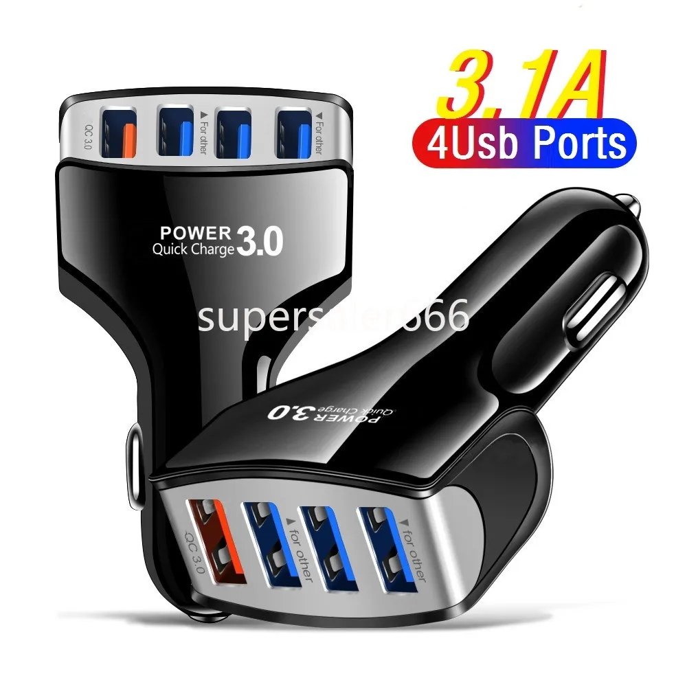 Chargeur de voiture 5V 7A, Charge rapide, 4 Ports Usb, adaptateur d'alimentation Usb 5V 3,1a, pour iPhone 14 15 11 12 13, Samsung Htc GPS PC Android S1