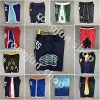 ````Jerseys2022 All Team Just Don Basketball Shorts Retro Short Sport Purple Black White Yellow Hip- Pants With Pocket Zipper Sw