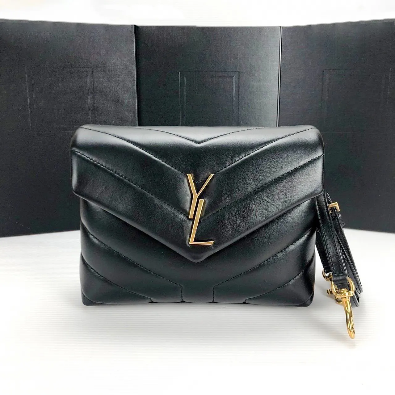 Mynt pursar kuvert lyxdesigner loulou kvinnor koppling väskor sling äkta läder herrar crossbody satchel axelväskor plånböcker vintage tote hög kvalitet handväska