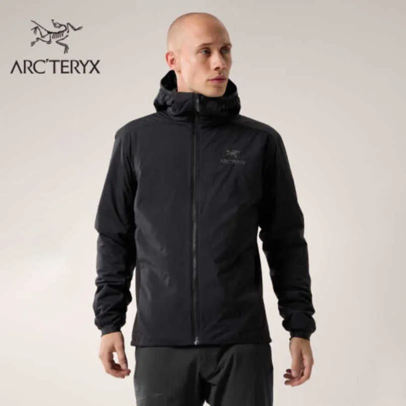 Mens Hoodie Arcterxys Designer Jackets Arc 'terex atom hoody andningsbara mäns varma bomullsrock svart/svart