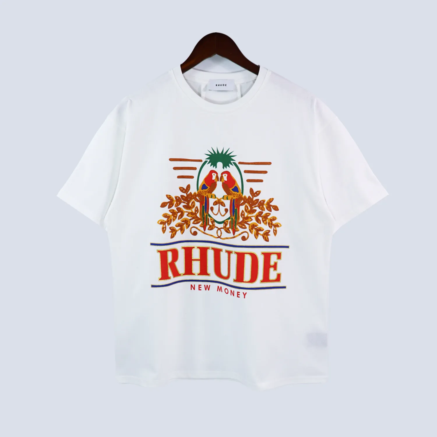 Rhude Luxury Brand Rhude Shirt Men T Shirts Designer Men Shirt Men Shirt Shirt Print White Black S M L XL Street Cotton Fashion Mens Tshirts Tshirtmg0n