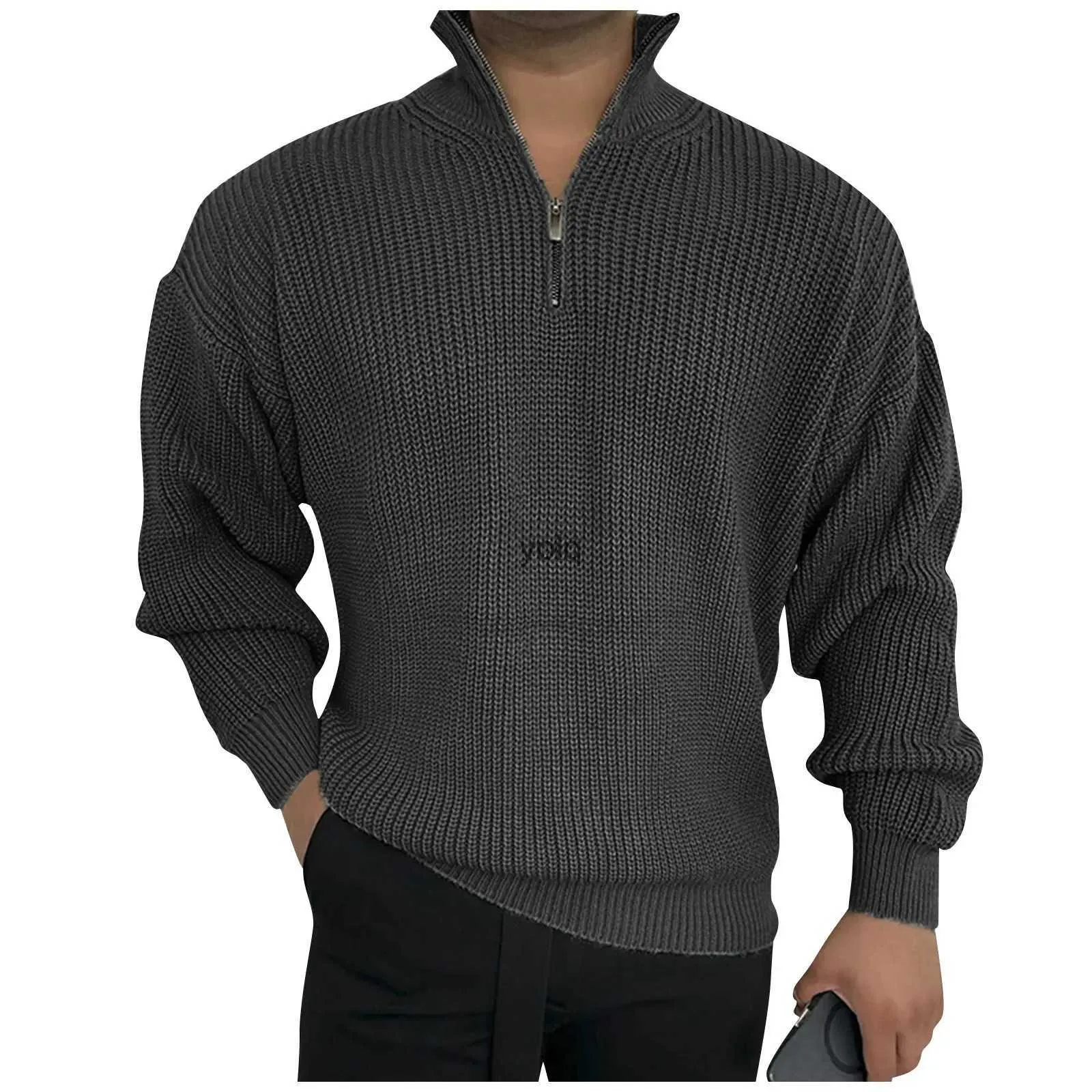 Pulls pour hommes Nouvelle arrivée Mode iened 100% Cachemire Hiver Business Pull surdimensionné Demi-haut Zip Ne Knit Plus Taille S-5XL 6XLyolq